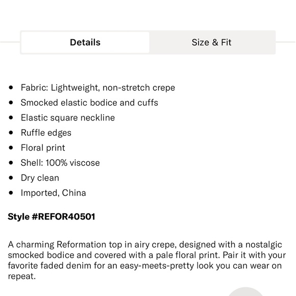 EUC Reformation Pinto Top - Picture 9 of 9